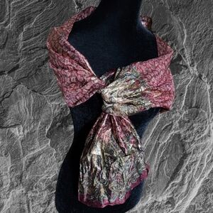 Vintage Carolyne Barton Night Collection Foiled Scarf